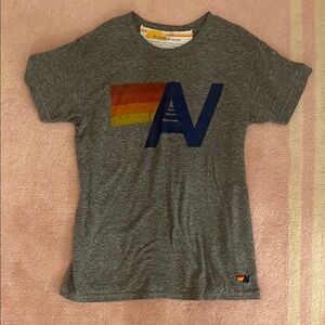 Aviator Nation Gray T-Shirt with Colorful Logo